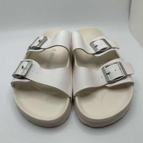 CUSHIONAIRE Women's soft footbed Sandal with +Comfort 7 WHITE - Picture 2 of 7